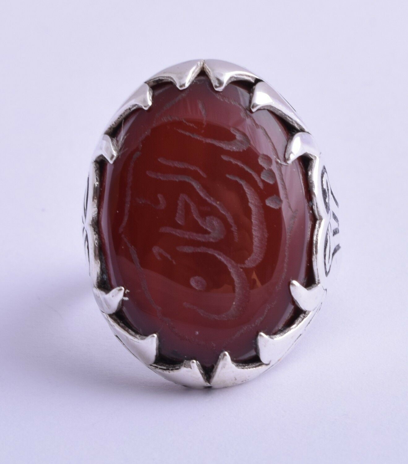 Yemeni Yemen kabdi Islamic agate aqeeq aqiq 925 Silver Men Ring- عقيق كبدي-DHL