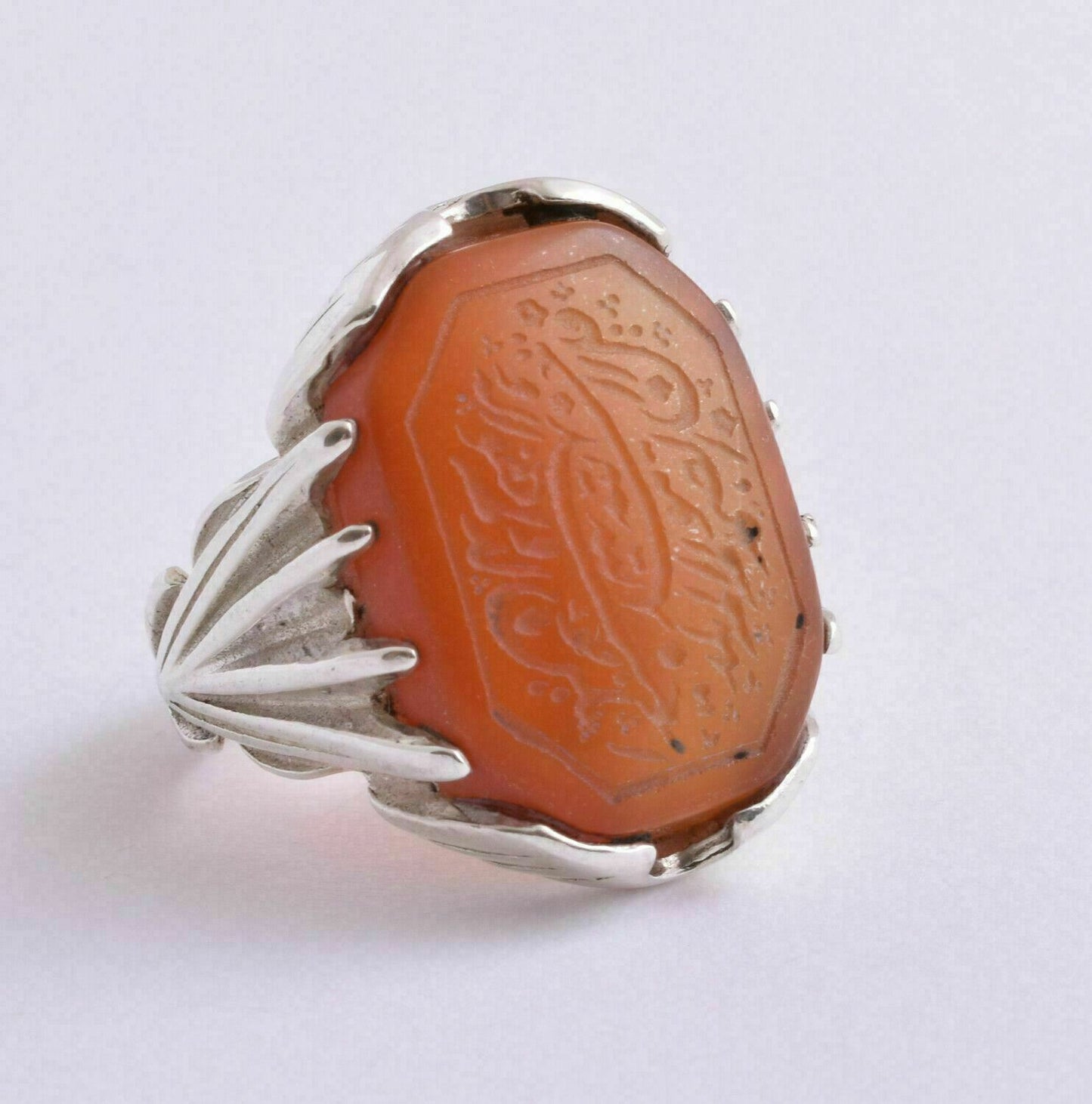 Agate aqeeq aqiq 925 Silver Men Ring- Quran-Islamic yemen- yemeni