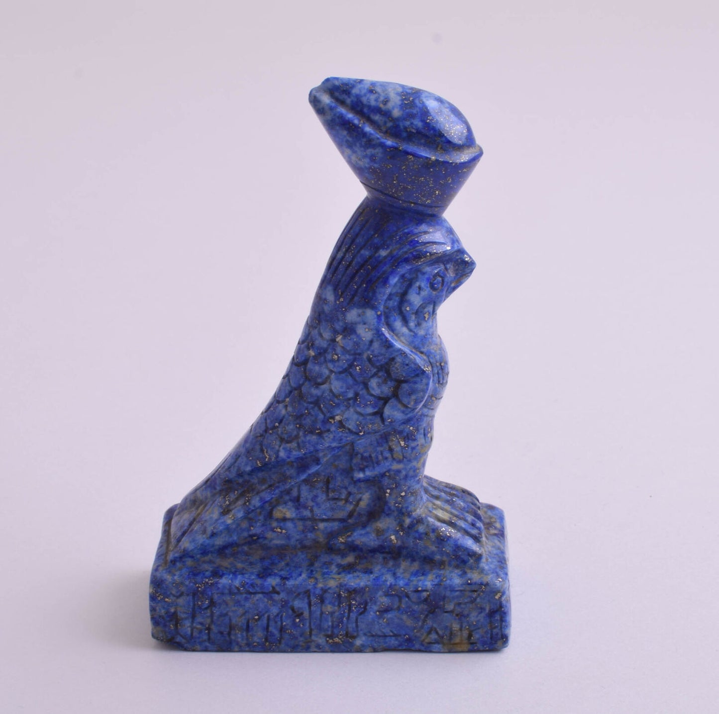 Egyptian Hand Carved Lapis Lazuli Horus falcon statue-Sculpture-Vintage