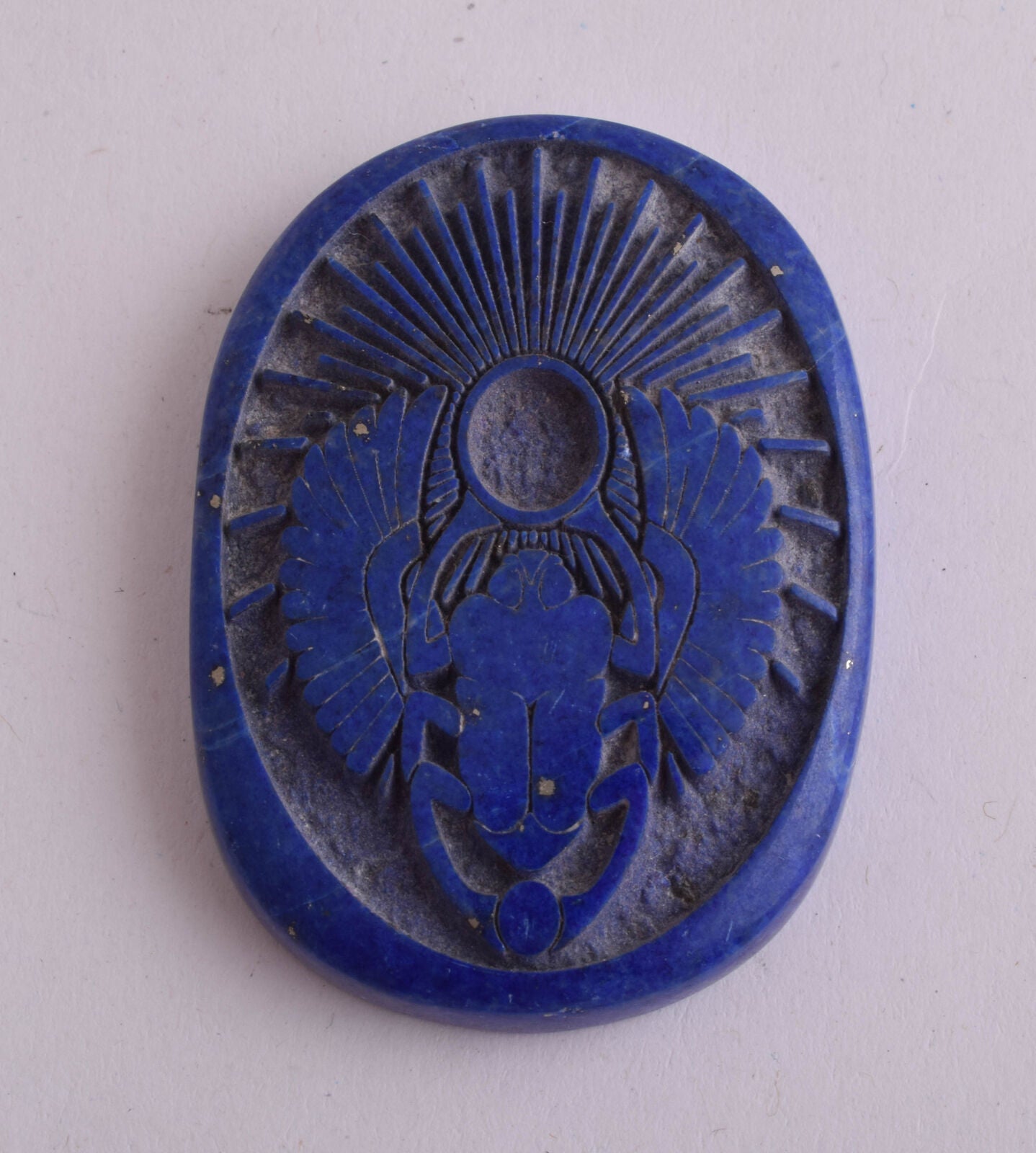 Egyptian Scarab-Carved Egyptian Lapis Lazuli Scarab- 2" / 33 gram