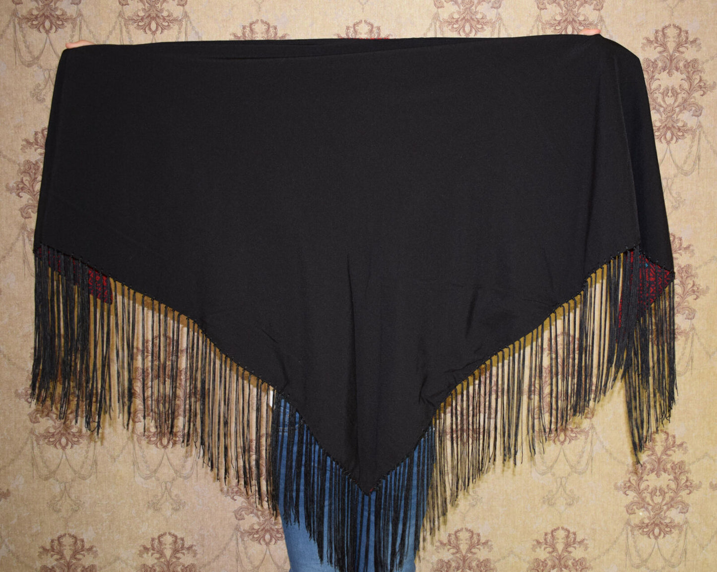 Hand Stitched embroidered Egyptian / Palestinian Bedouin Wrap Shawl Scarf