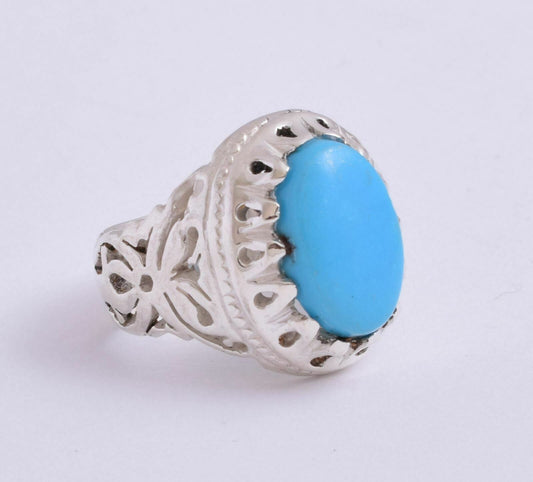 Egyptian Turquoise Sterling silver Men Ring-Middle Eastern