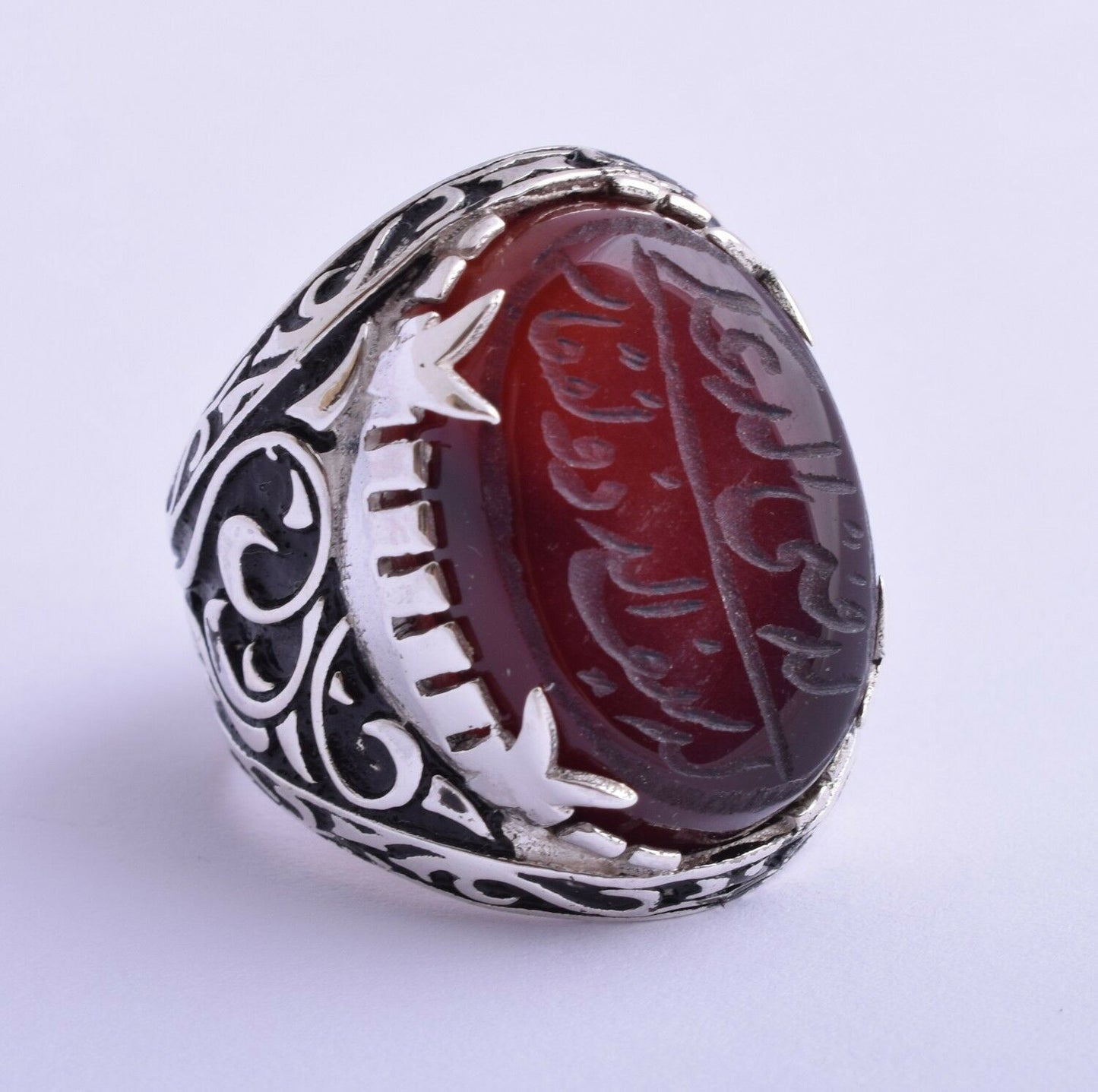 Yemeni Yemen kabdi Islamic agate aqeeq aqiq 925 Silver Men Ring- عقيق كبدي-DHL