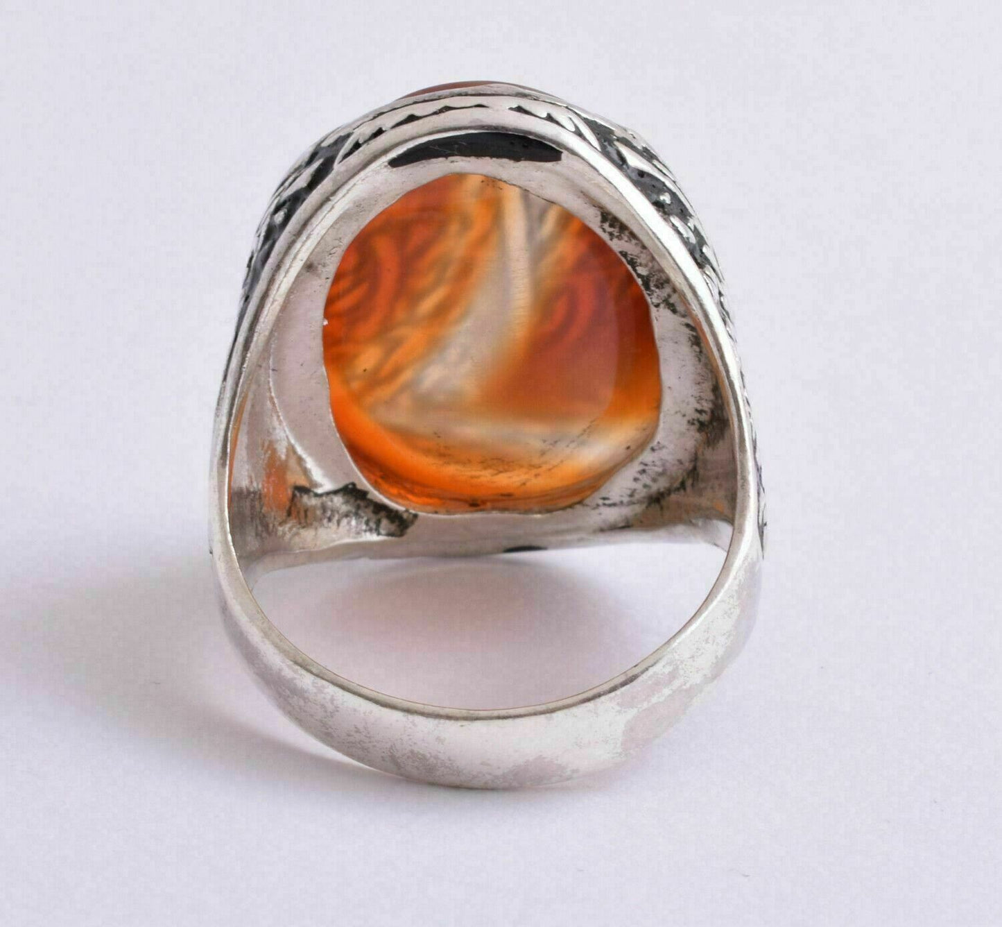 Agate aqeeq aqiq 925 Silver Men Ring- Quran-Islamic yemen- yemeni