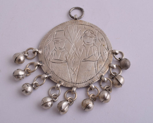 Vintage Silver Egyptian Zar Amulet Pendant-cult rutual Egyptian jewelery