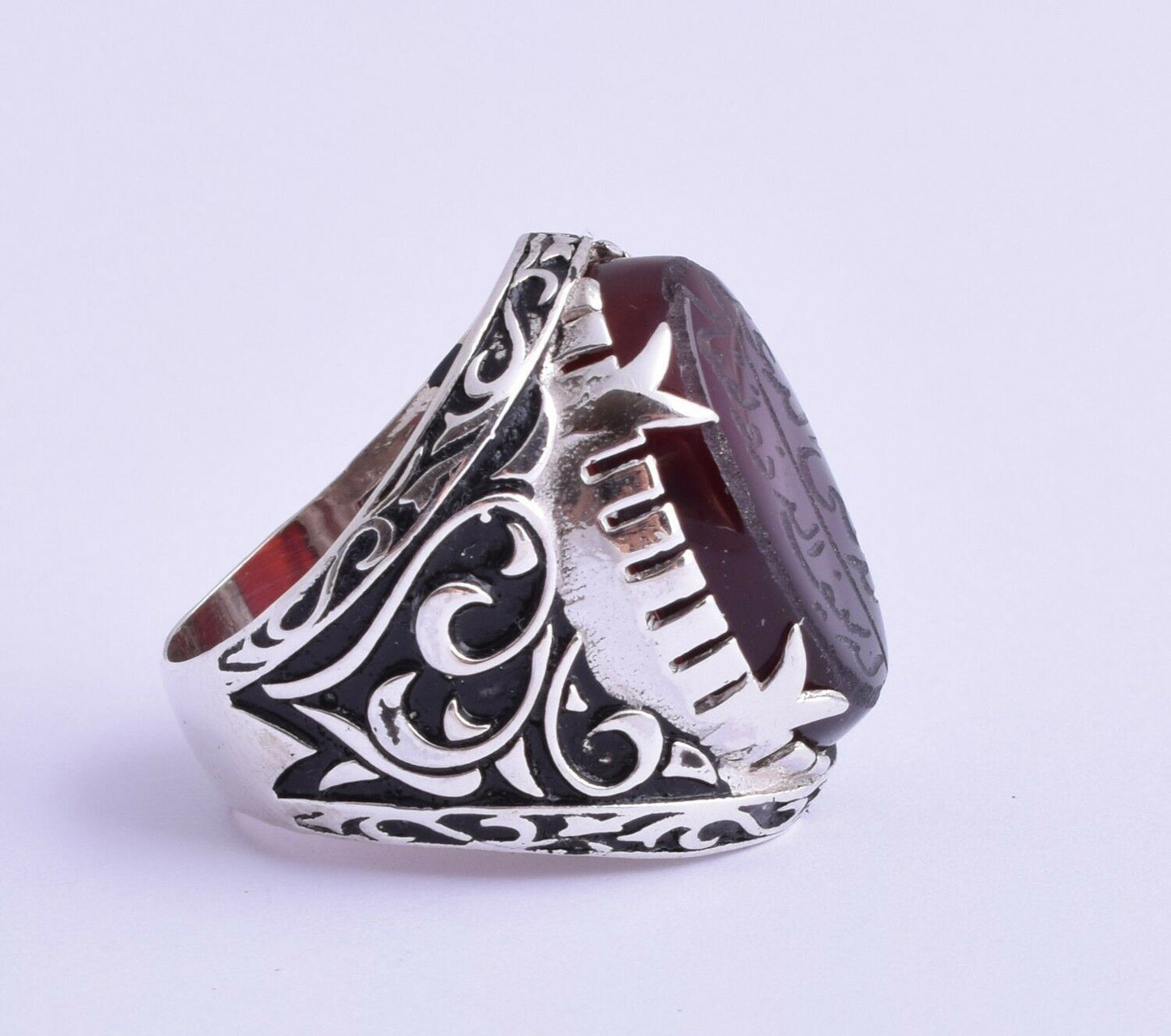 Yemeni Yemen kabdi Islamic agate aqeeq aqiq 925 Silver Men Ring- عقيق كبدي-DHL