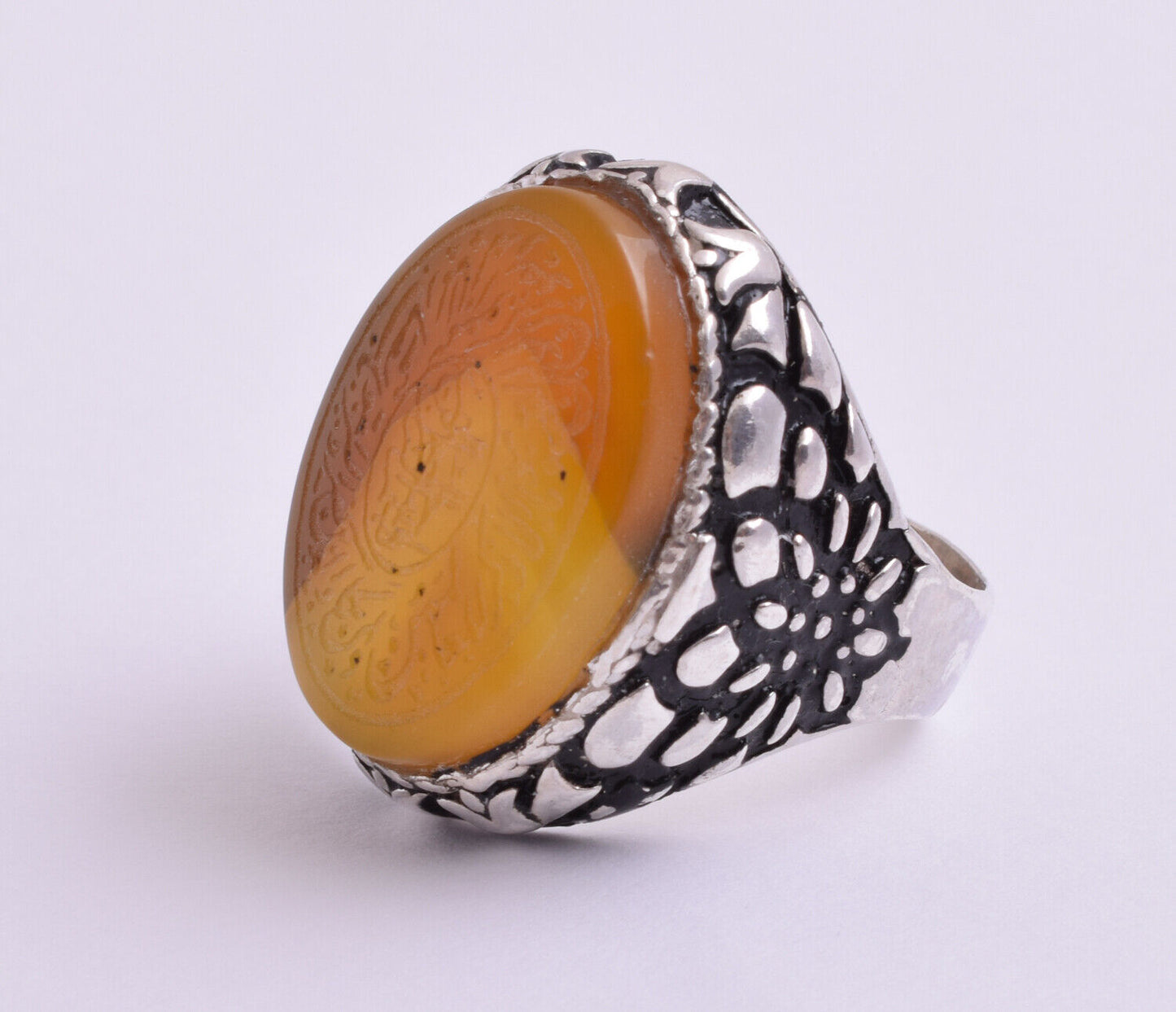 Islamic Yemeni Silver agate aqeeq aqiq men muslim ring -yemen عقيق