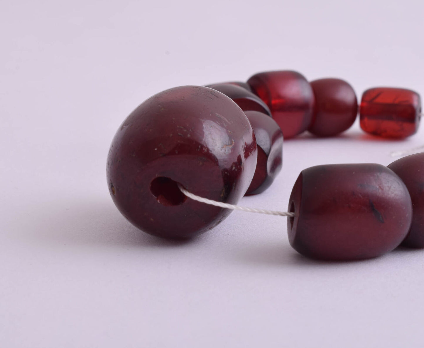 Antique genuine Cherry Amber Bakelite Faturan Beads