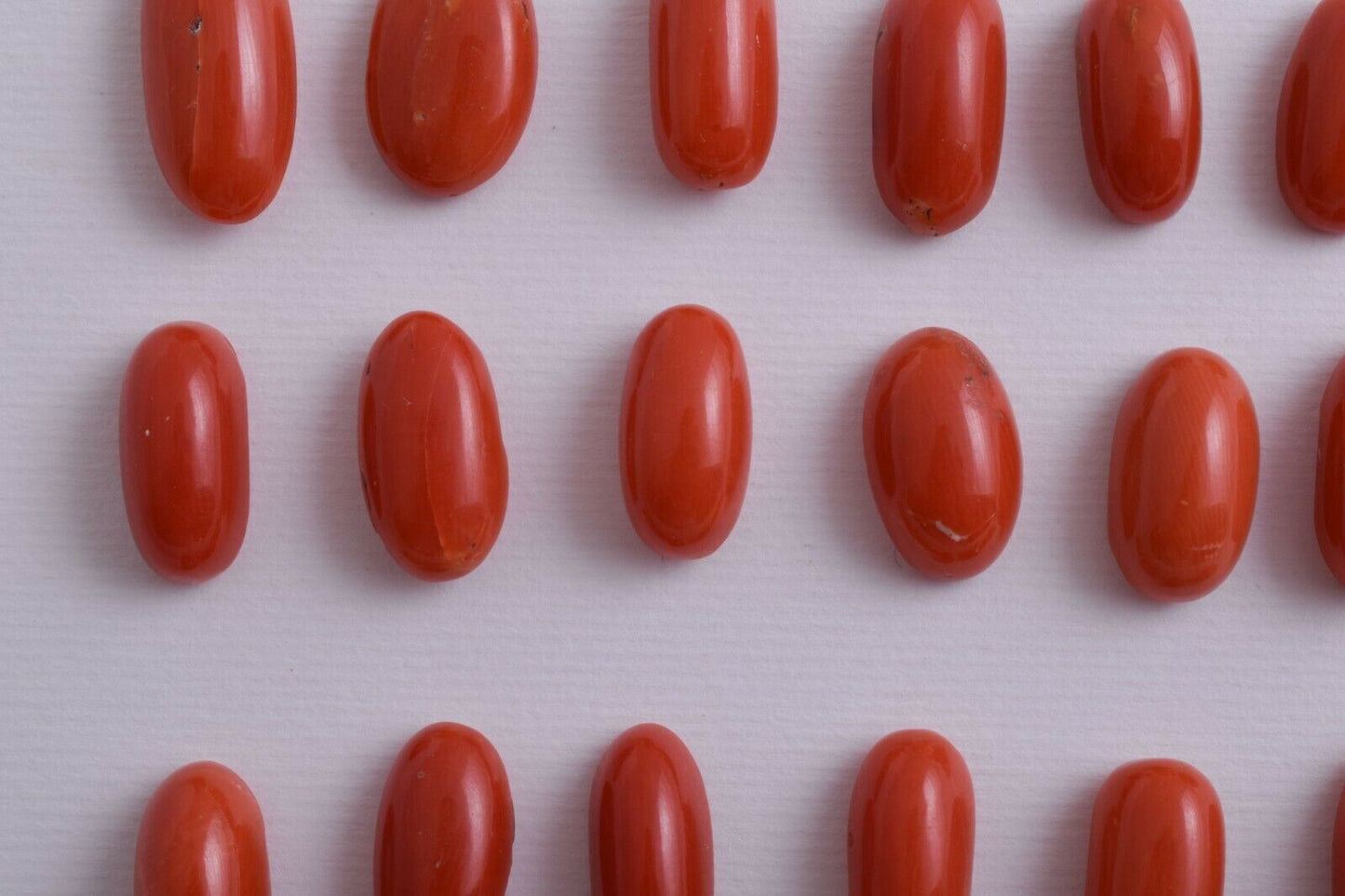 Natural Red Coral Cabochon Cab-24Pcs untreated Mediterranean Red Coral-96 Carats