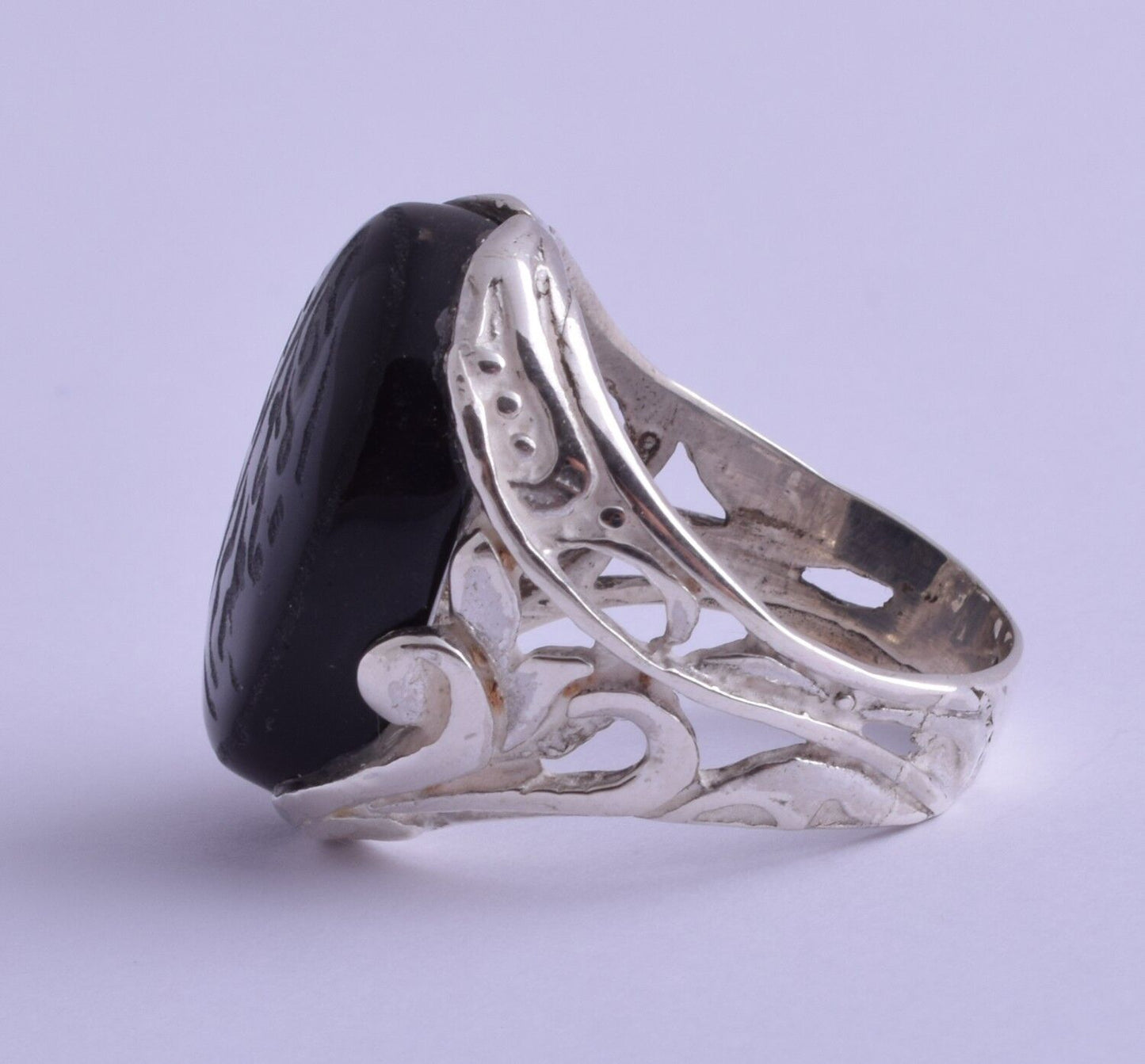 Yemeni Yemen kabdi agate aqeeq aqiq Silver Men Ring-shefat alabed شفة العبد-DHL