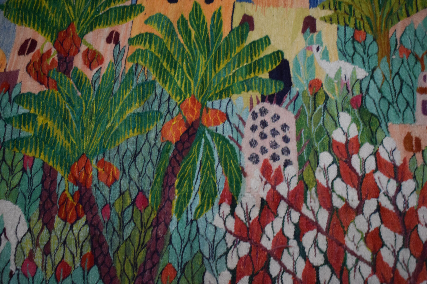 Egyptian Hand Woven Tapestry Wall Hanging-Folk Art Egypt-Wool Kilim Rug- 5.8 FT