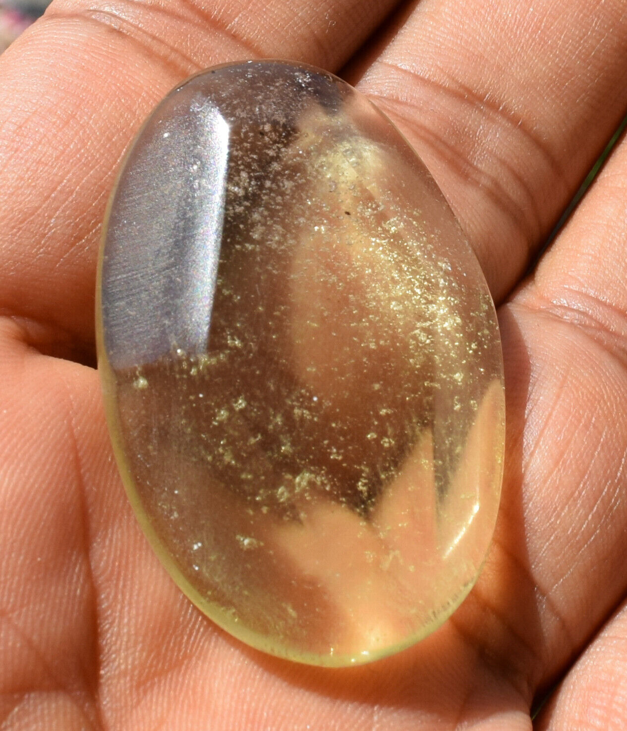 Faceted Libyan Desert glass Gemstone,desert glass from asteroid impact-100 carat