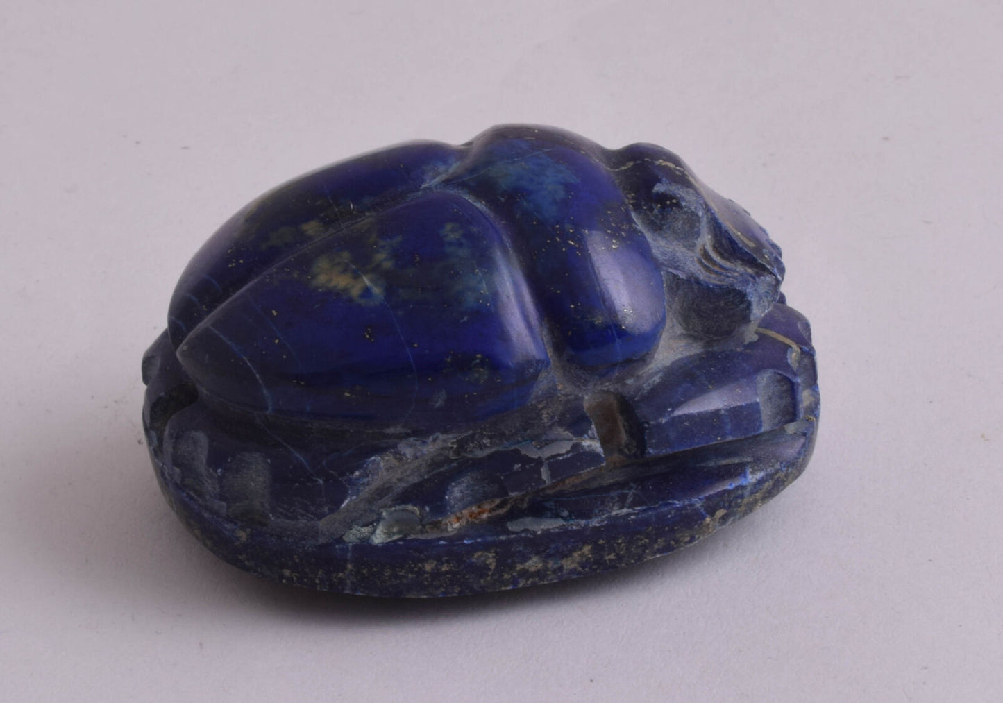 Egyptian Scarab-Carved Egyptian Lapis Lazuli Scarab- 2.3" /  143 gram