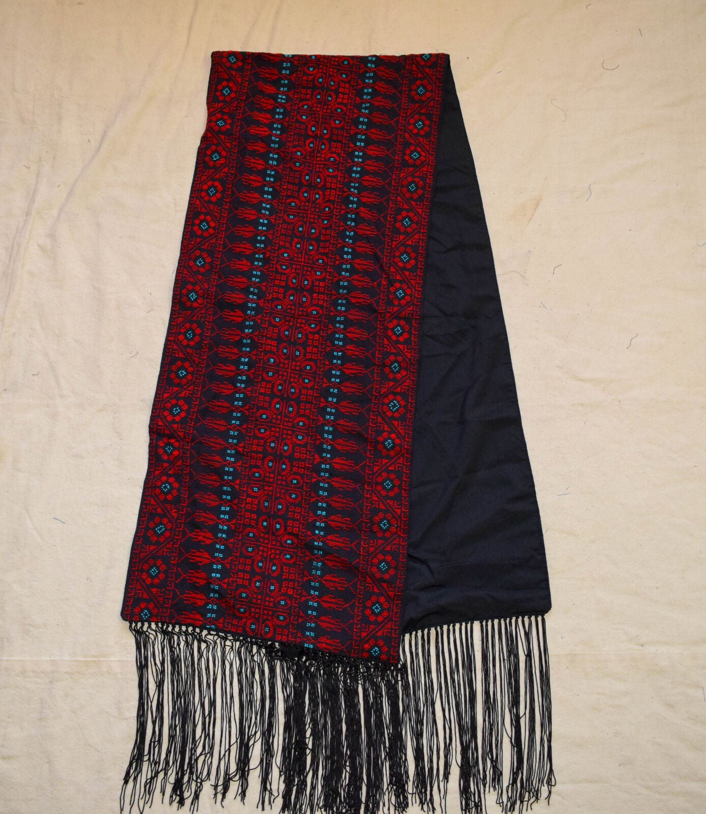 Hand Stitched embroidered Egyptian / Palestinian Bedouin Wrap Shawl Scarf