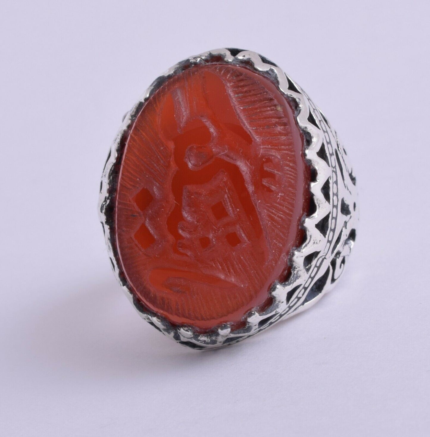 Islamic 925 sterling Silver Yemen agate aqeeq aqiq akik Men Ring-yemeni-DHL