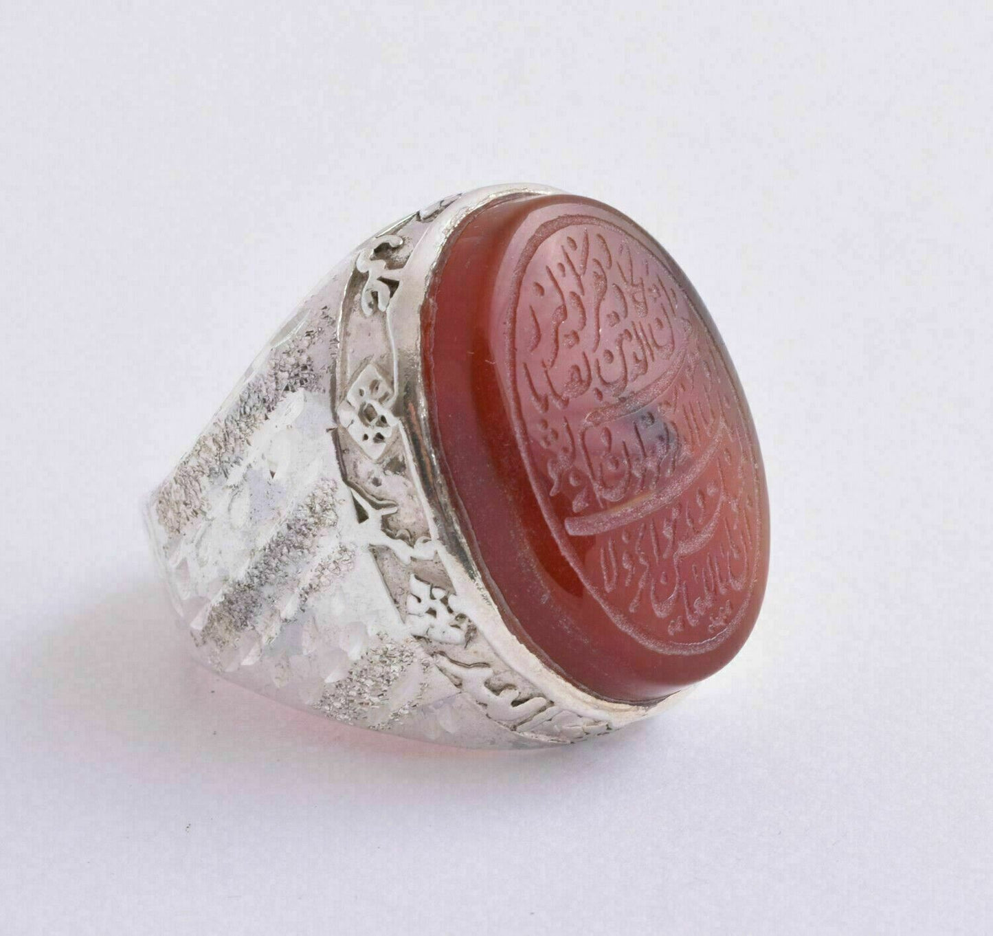 Islamic yemen- yemeni-agate aqeeq aqiq 925 Silver Men Ring- Quran-middle eastern