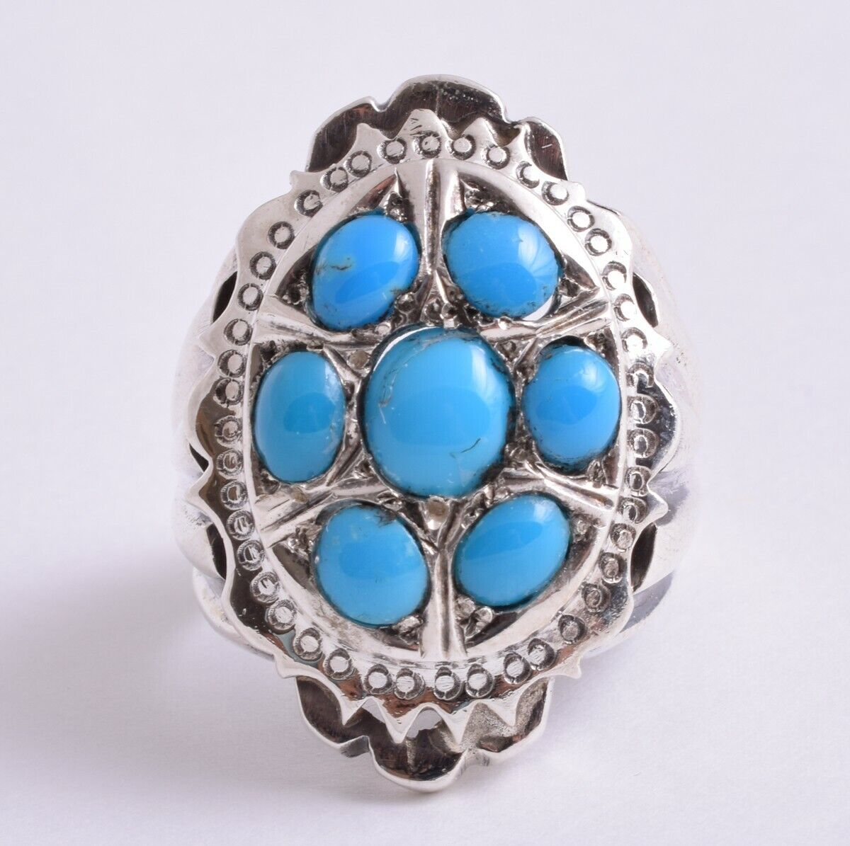 Egyptian Turquoise sterling silver Ring-Middle Eastern