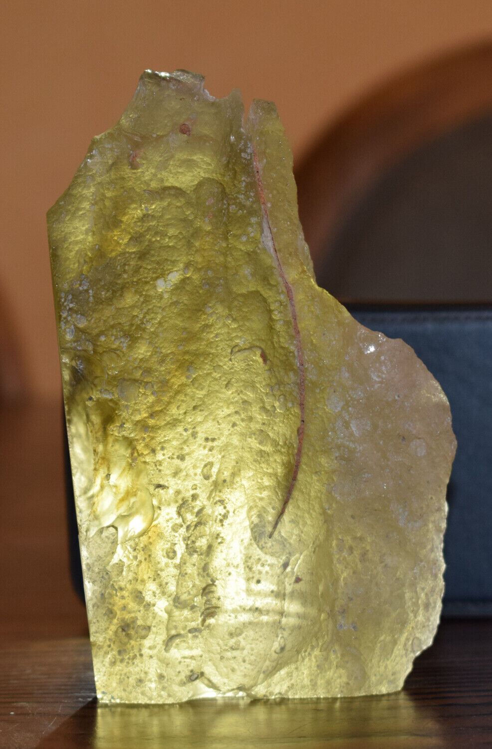 Libyan Desert glass-Baboon Babi-393 grams-Hand carved-Egypt-asteroid impact