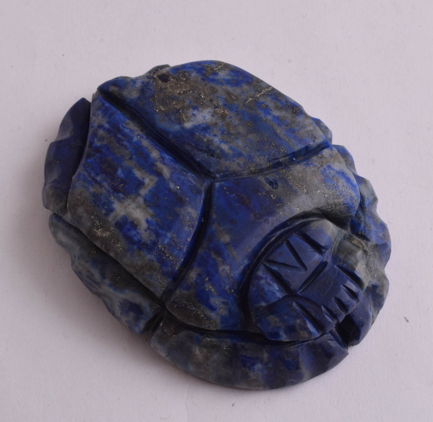 Egyptian Scarab-Carved Egyptian Lapis Lazuli Scarab- 3" /  160 gram