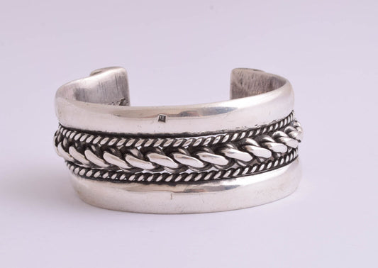 Vintage Egyptian Ethnic Bedouin Silver Siwa Bracelet Cuff