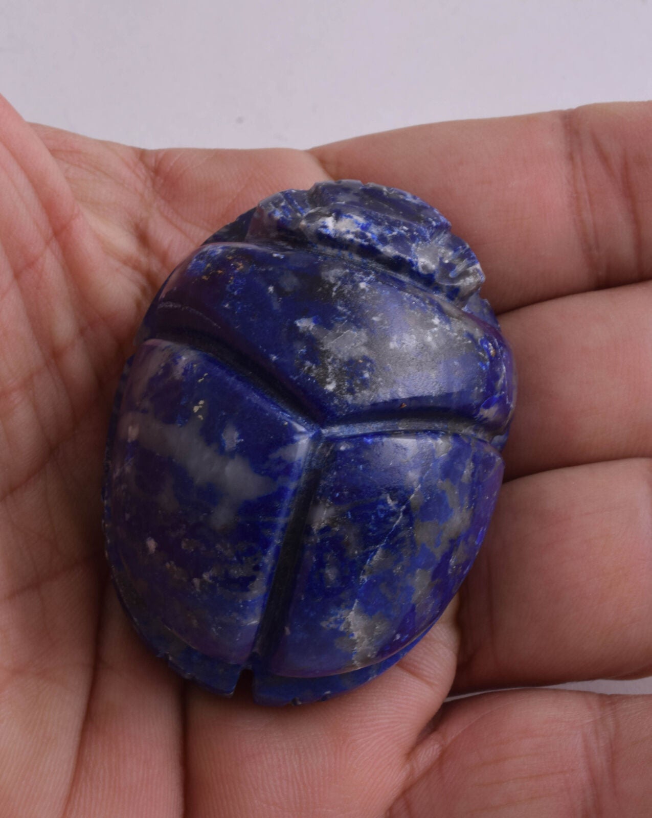 Egyptian Scarab-Carved Egyptian Lapis Lazuli Scarab- 2.3" /  124 gram