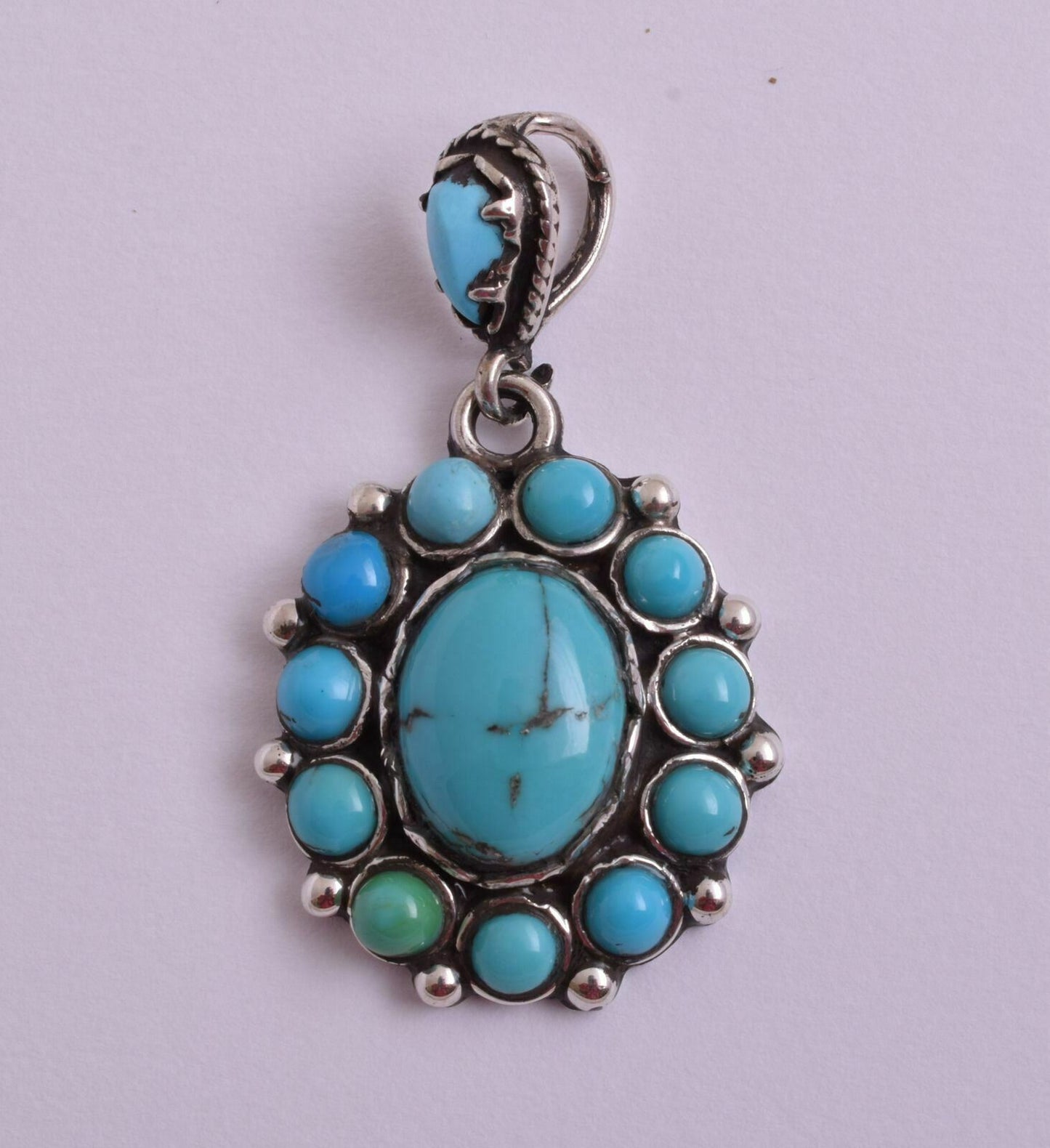 Egyptian Ethnic Gypsy middle eastern Bedouin Turquoise-silver Pendant