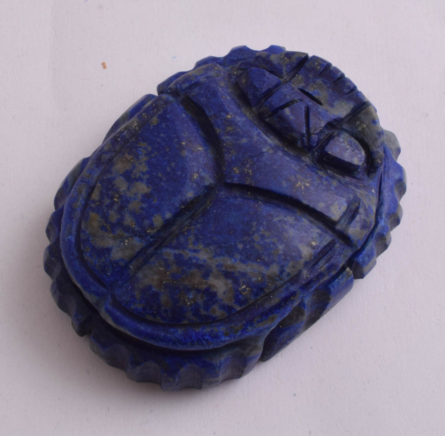 Egyptian Scarab-Carved Egyptian Lapis Lazuli Scarab- 2.6" /  127 gram