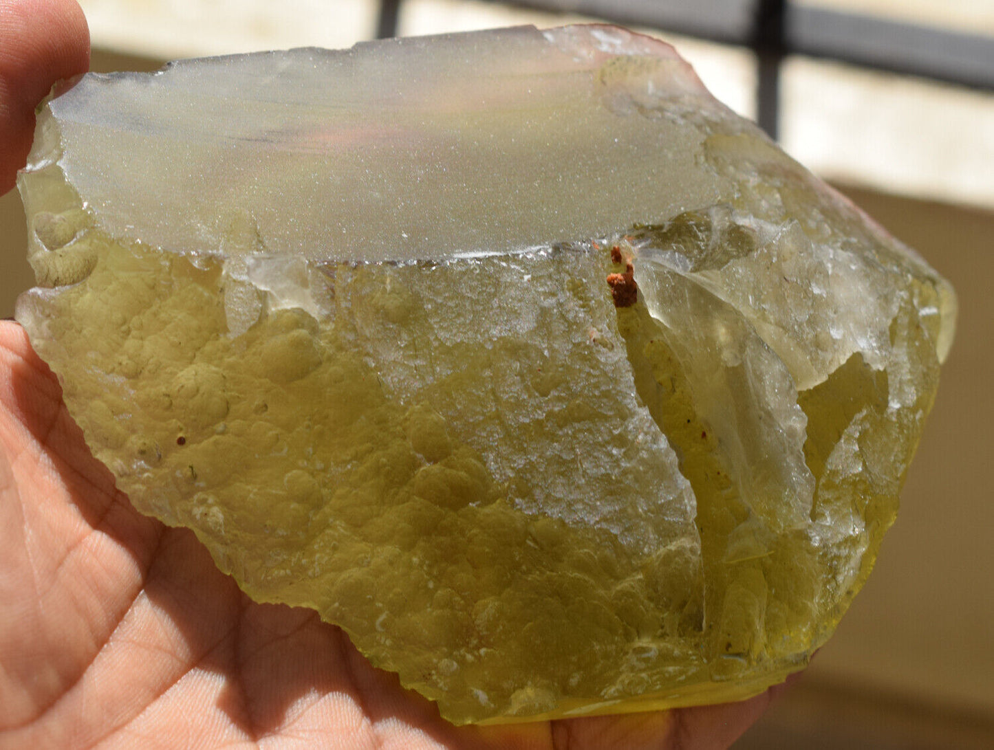 Libyan Desert glass-Eye of Horus-380 grams-Hand carved-Egypt-asteroid impact