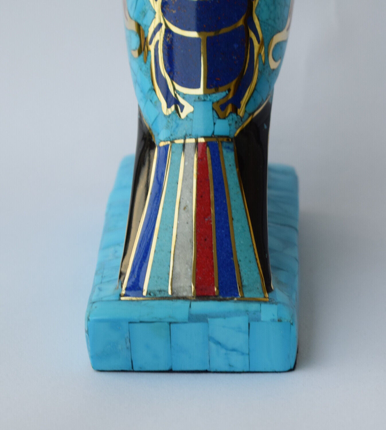 Egyptian Horus Statue-Blue inlay-Collectible Decorative-Revival/ 8.7"