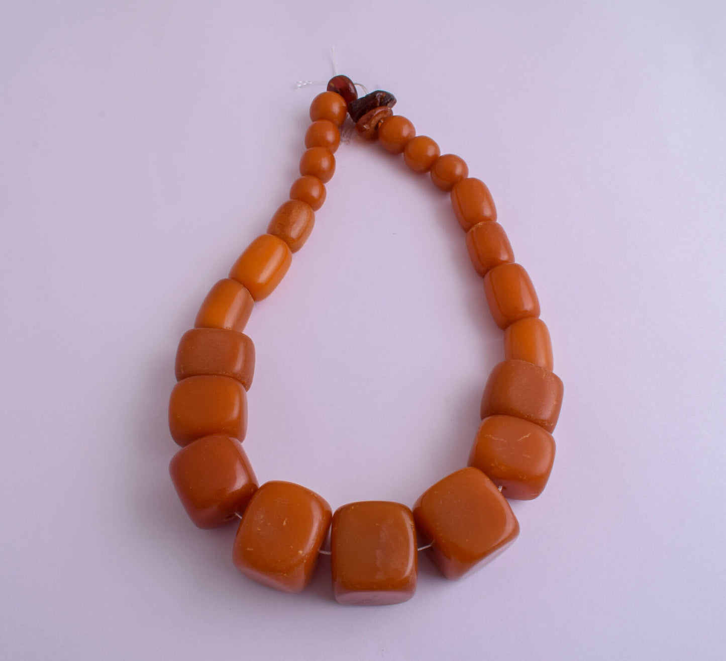 Antique Yemeni Cube pressed Butterscotch Amber Necklace-Trade Beads