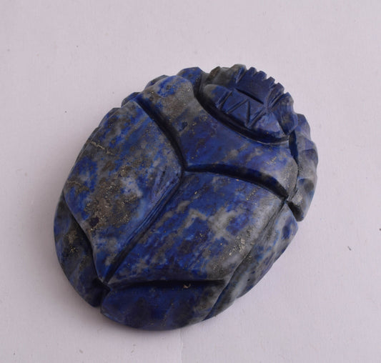 Egyptian Scarab-Carved Egyptian Lapis Lazuli Scarab- 3" /  160 gram