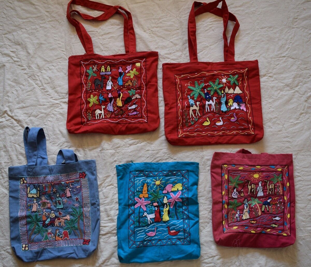 5X Hand embroidered Egyptian Shoulder bag -Farmer traditional scenes