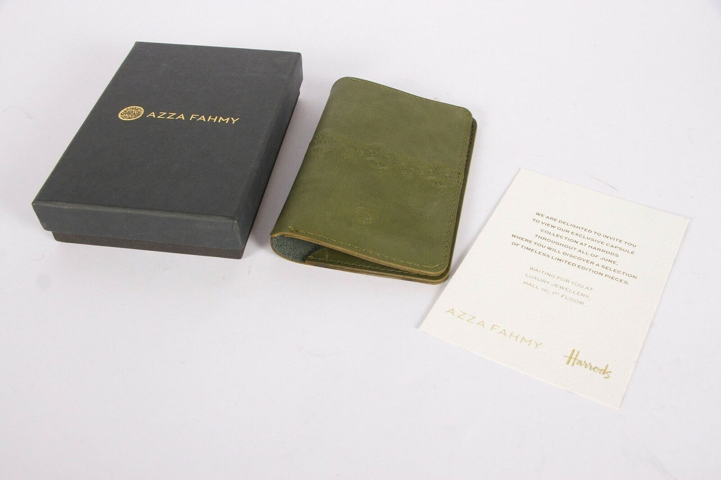 Passport Holder-Azza Fahmy-Handcrafted genuine etched leather Card holder Wallet