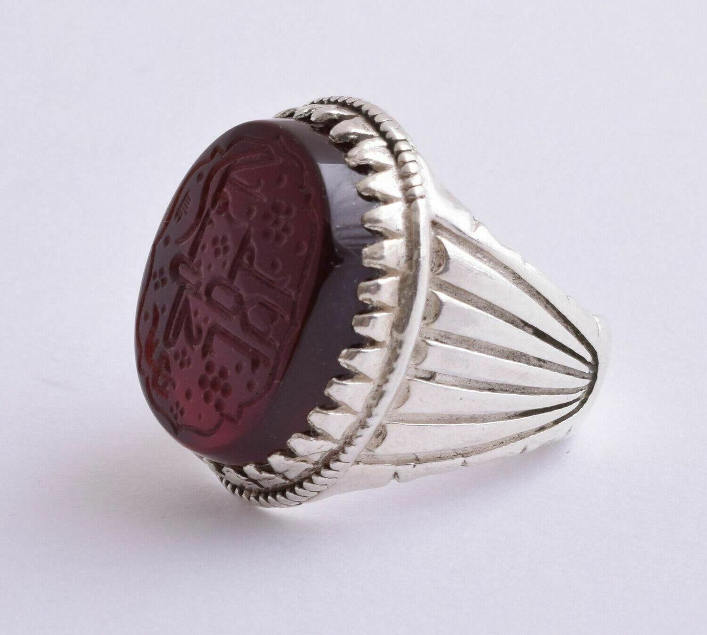 Kabdi Agate aqeeq aqiq 925 Silver Men Ring- Quran-Islamic yemen- yemeni