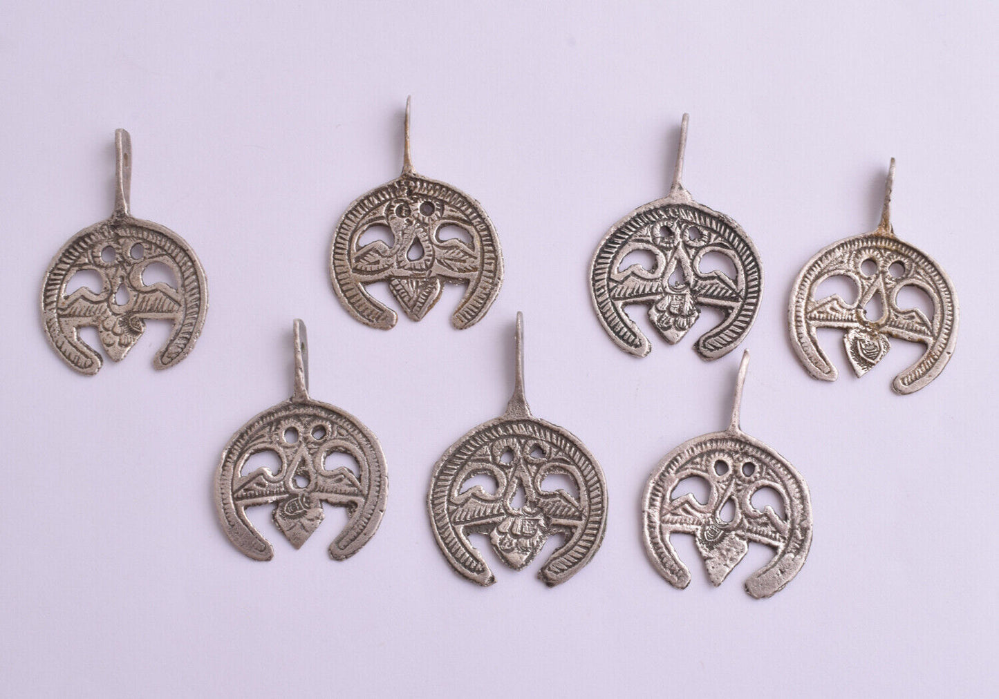 7 Vintage silver Berber Moroccan Amulet Pendants