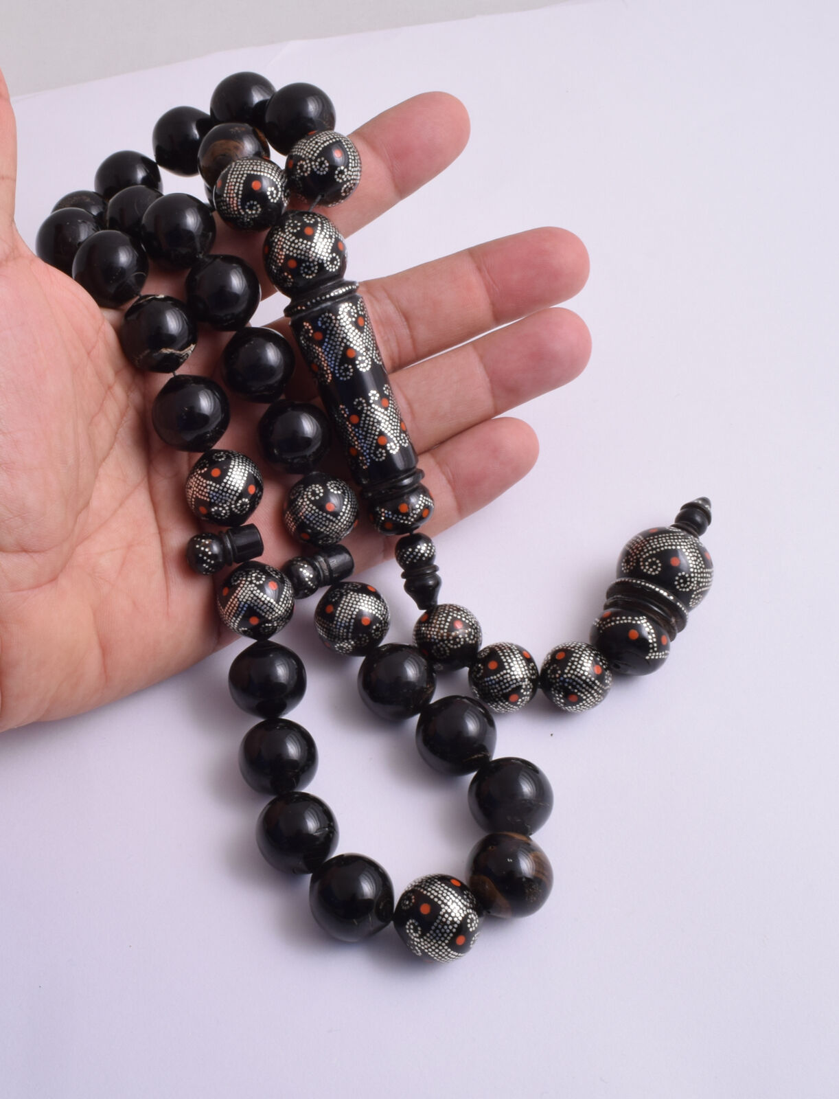 Black coral Islamic Prayer Beads-ُTasbih Worry Beads-18X18mm-180grams-يسر