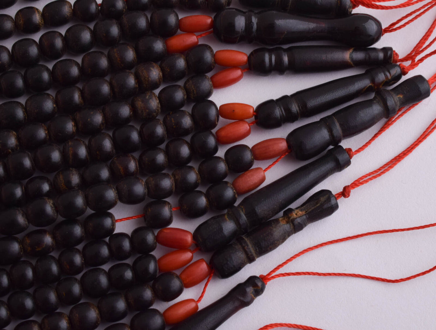 10 Prayer Beads-Antique black coral Yusr worry beads-komboloi-5mm beads