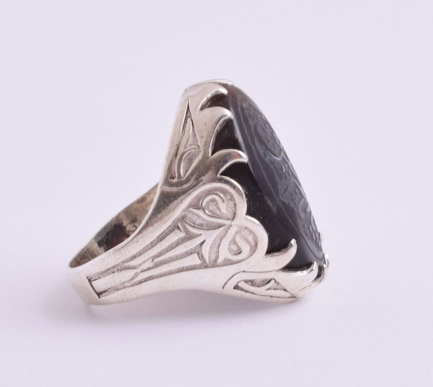 Islamic Yemeni Silver agate aqeeq aqiq men muslim ring -yemen عقيق