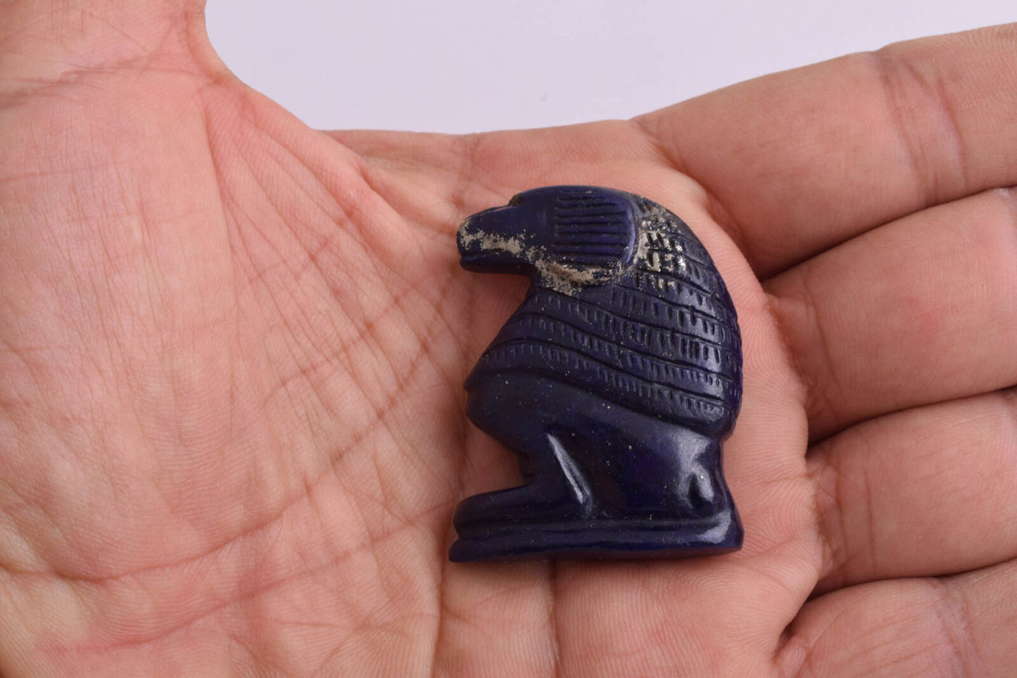 Egyptian Baboons Monkey-Hand Carved blue Lapis Lazuli-Protective- 1.7" / 26 gram