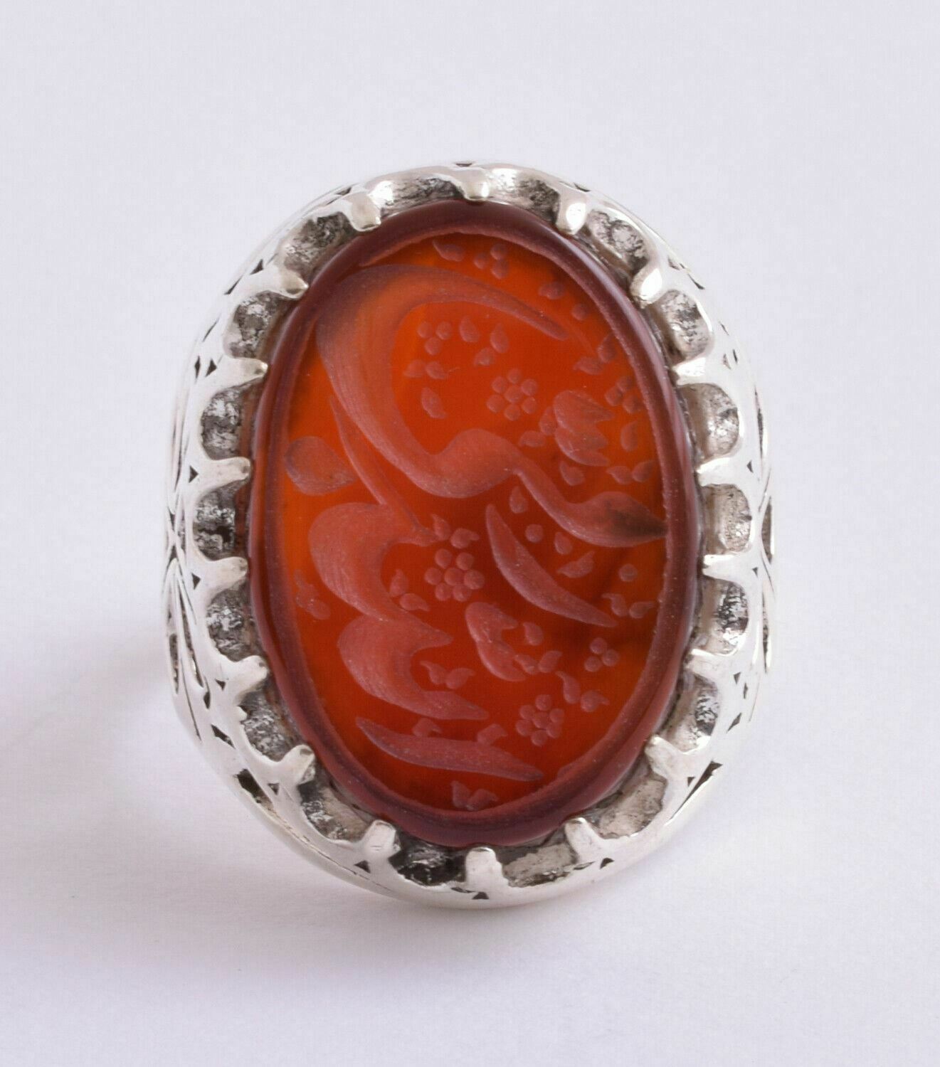 Islamic yemen- yemeni-agate aqeeq aqiq 925 Silver Men Ring- Quran-middle eastern