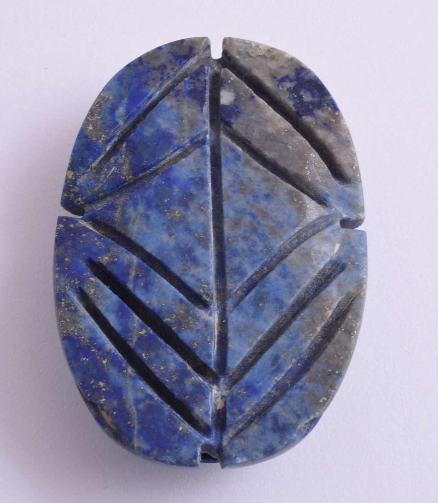 Egyptian Scarab-Carved Egyptian Lapis Lazuli - Turquoise Scarab- 2.4" /  53 gram