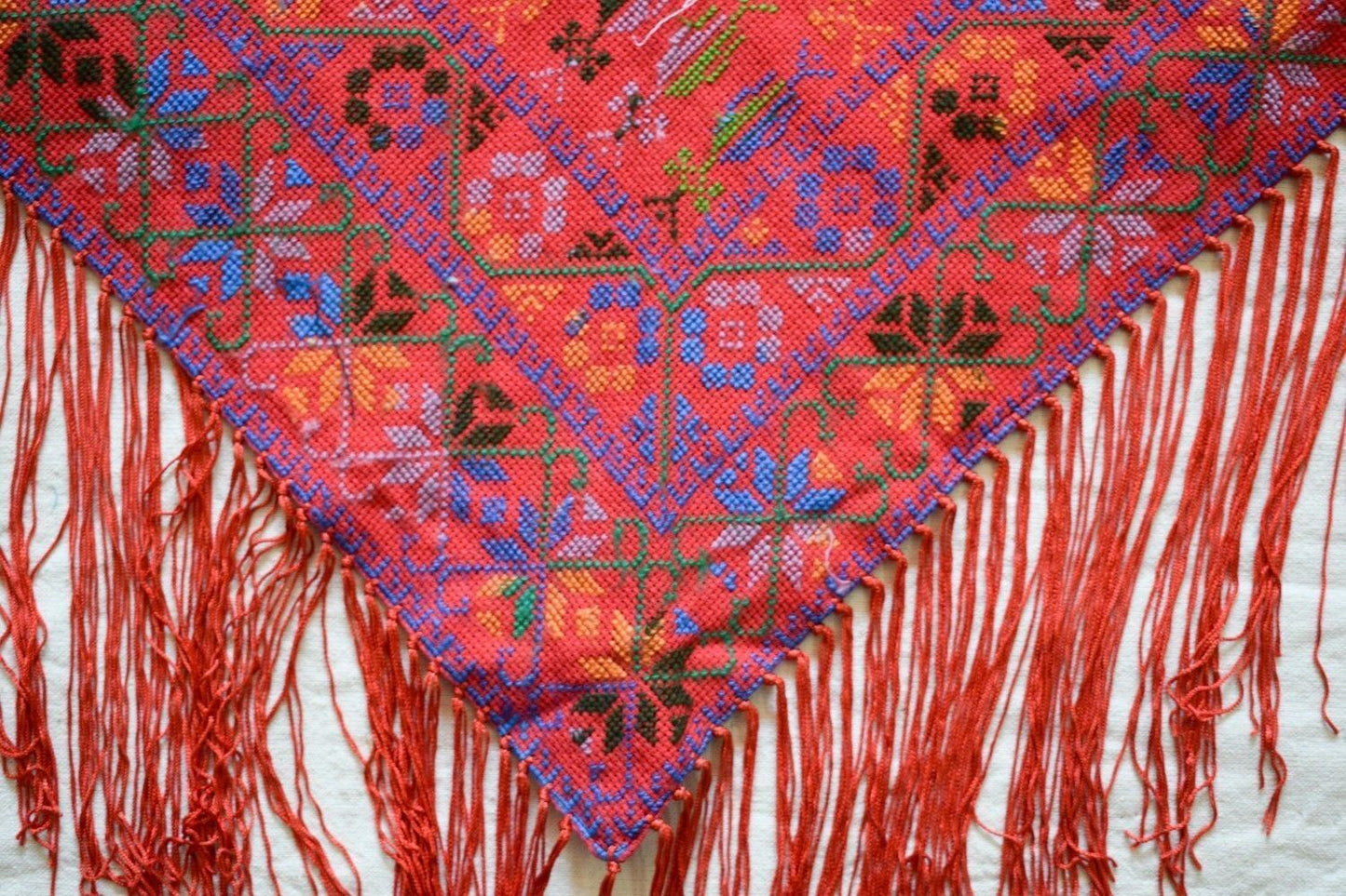 Palestinian Scarf, Embroidered Shawl, Egyptian Shawl, Bedouin Scarf, Hand Woven