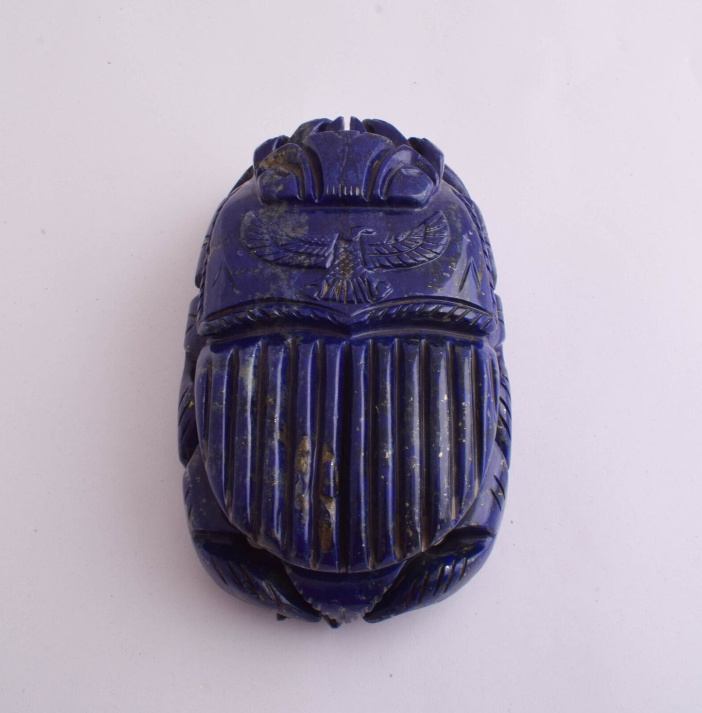 Lapis Lazuli-Egyptian Scarab-Scarab Beetle- carved- Large 6.7" / 1600 grams