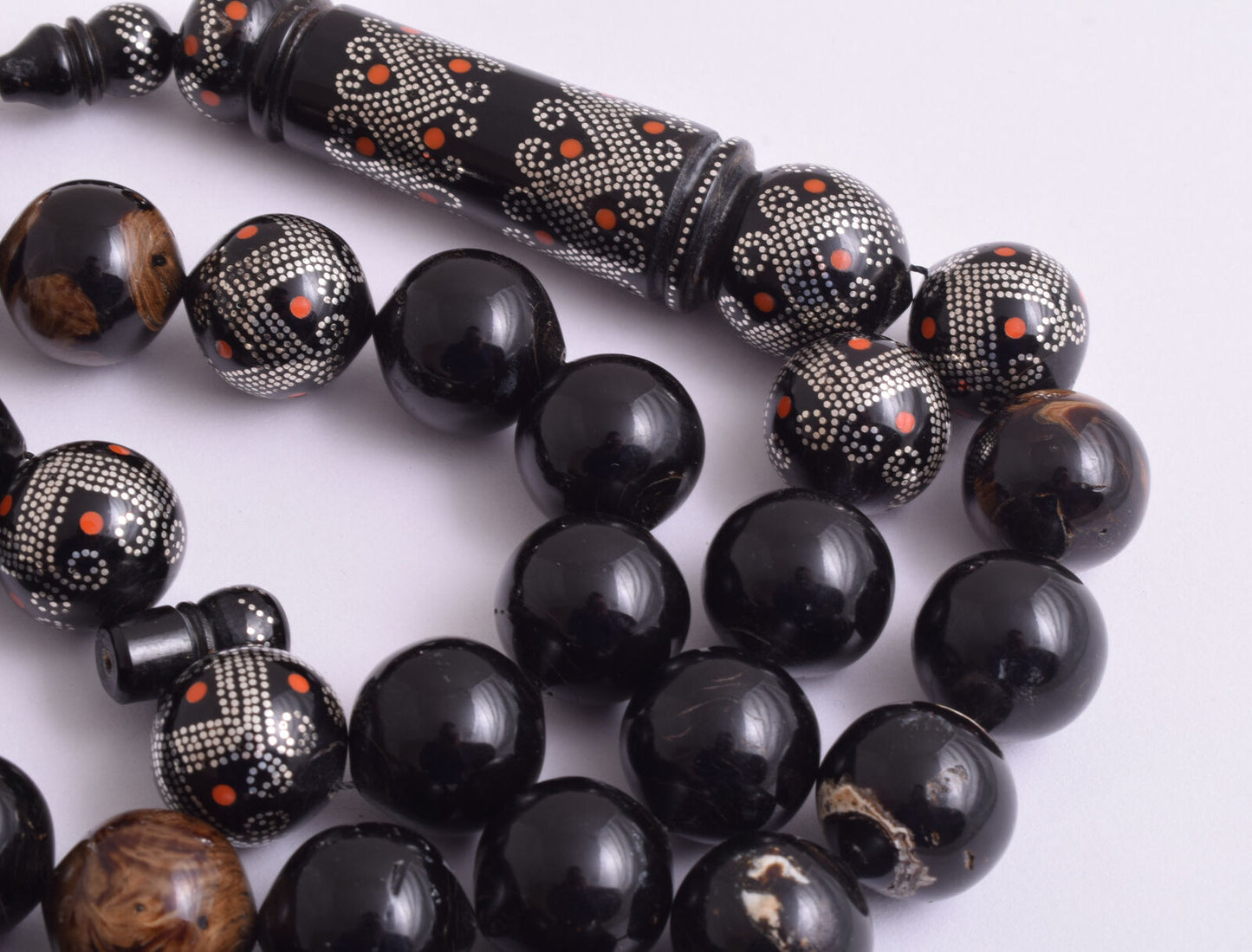 Black coral Islamic Prayer Beads-ُTasbih Worry Beads-18X18mm-180grams-يسر