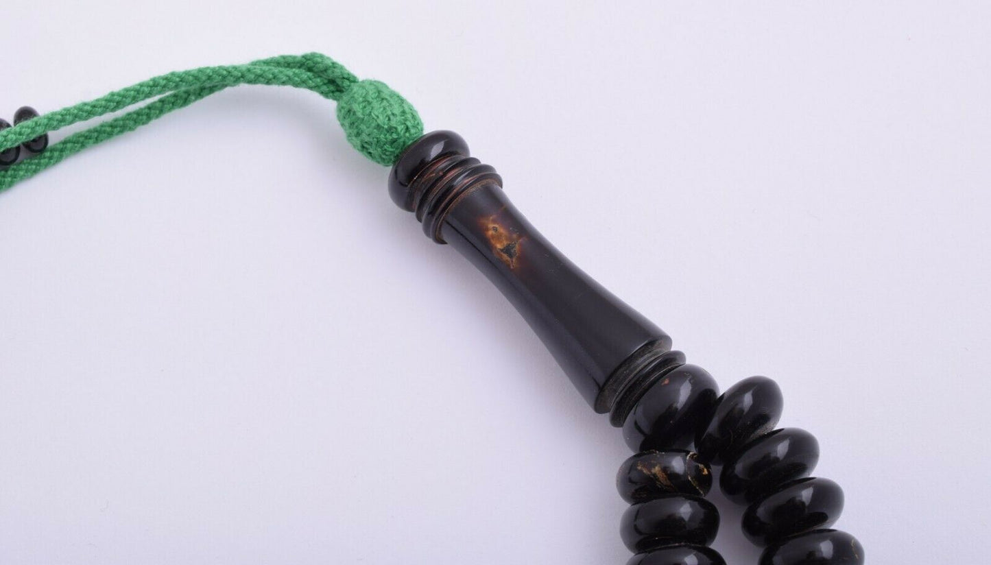 Prayer Beads- Black Coral-Yusr komboloi-Islamic Tasbih-سبحة يسر البحر الاحمر