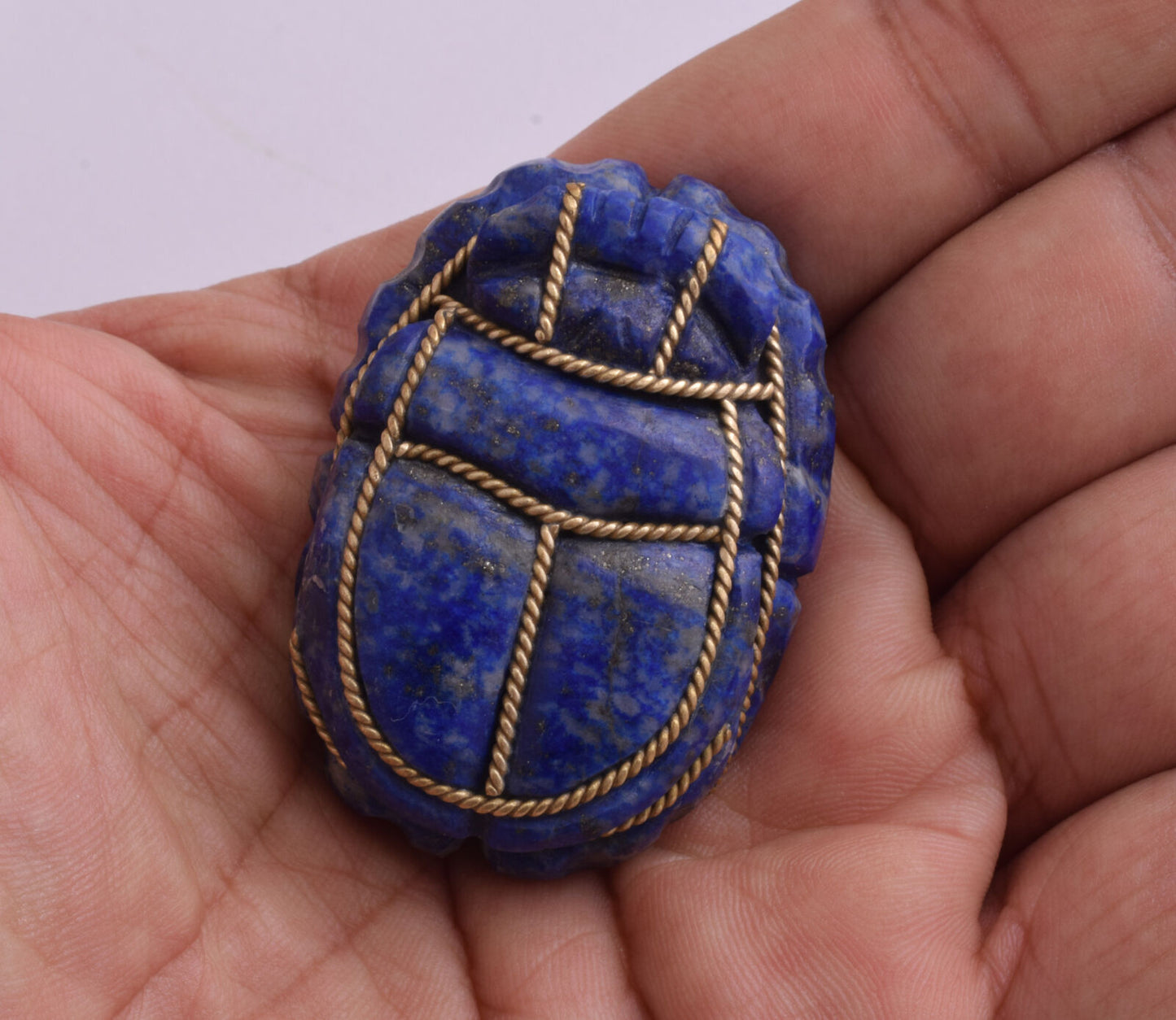 Egyptian Scarab-Hand Carved egyptian Lapis Lazuli SCARAB- 2" / 57 gram