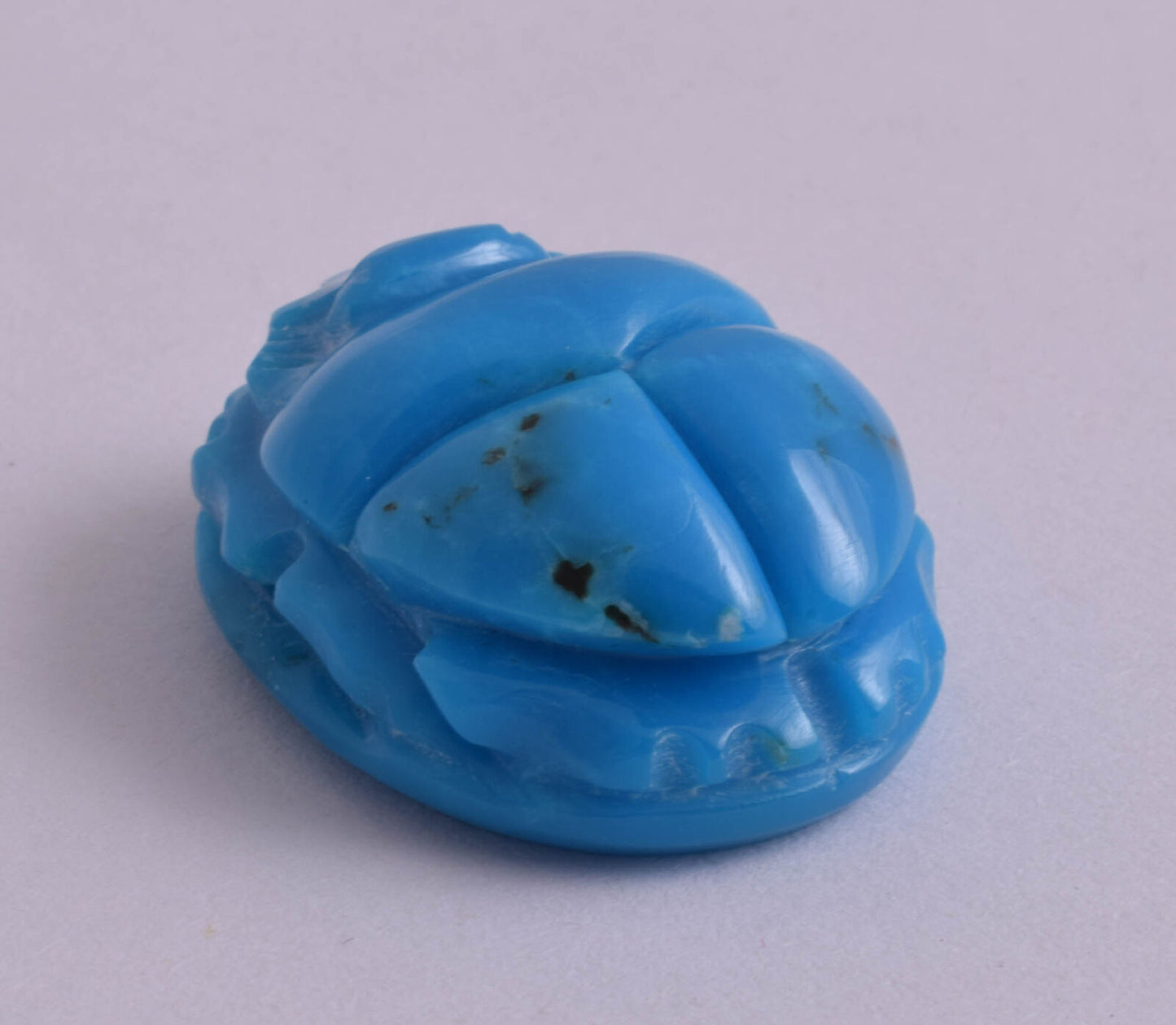 5 Egyptian Scarab-Hand Carved Turquoise Scarab Beetle- 198 Carat