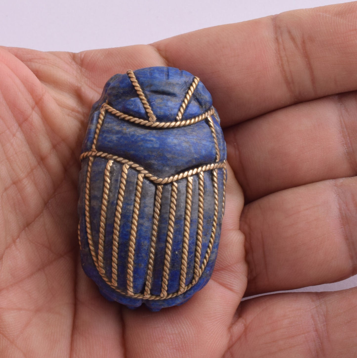 Egyptian Scarab-Hand Carved egyptian Lapis Lazuli SCARAB- 2.2" / 82 gram