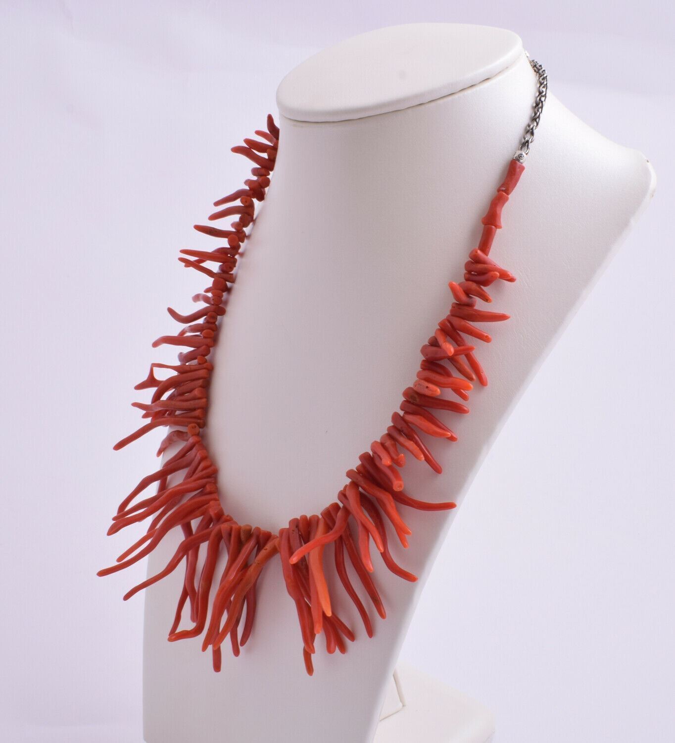 Natural Red Coral Necklace-untreated Italian branch Red coral-80 gram