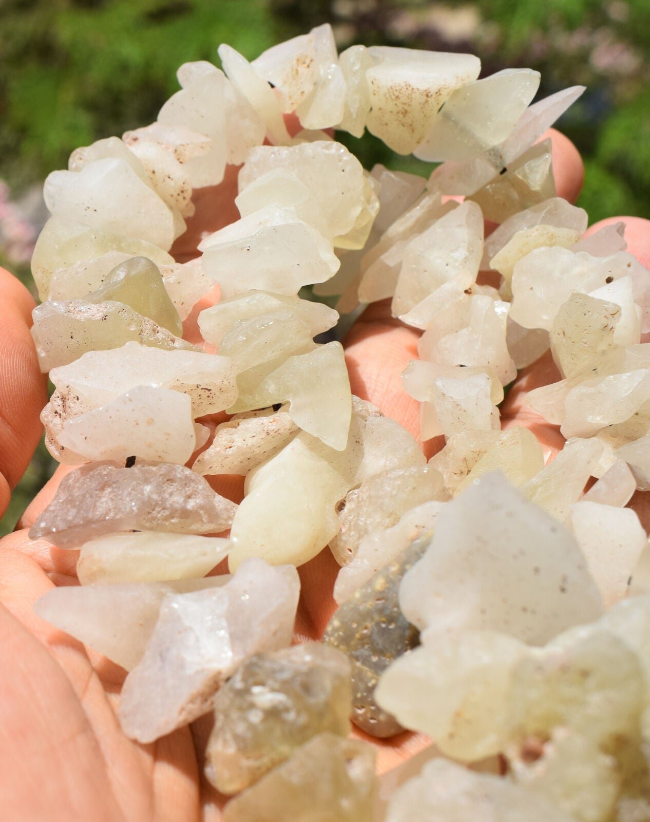 Libyan Desert glass Necklace, rough desert glass from asteroid impact-183 grams